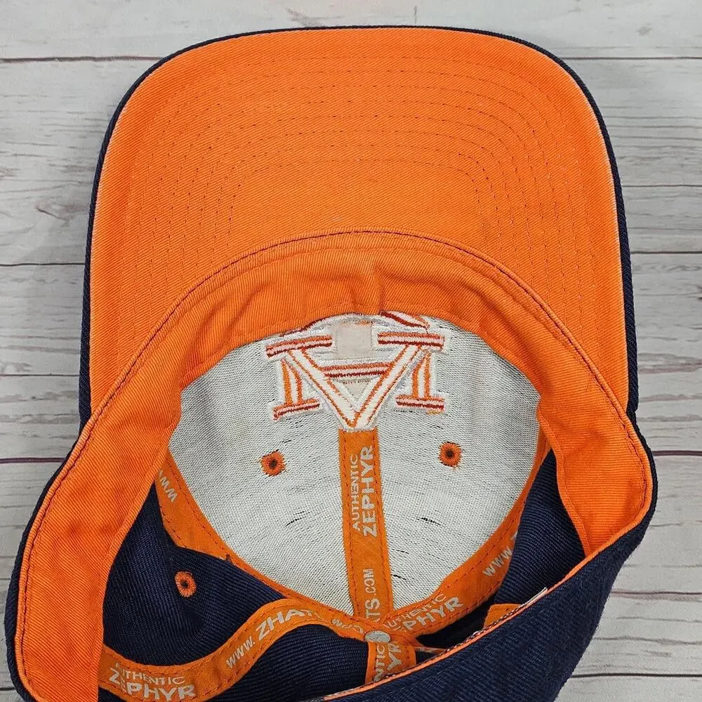 Auburn Hat Zephyr The Z Hat Men's 6 7/8 Navy Orange Fitted Baseball Cap